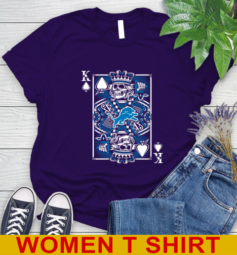 Detroit Lions NFL Football The King Of Spades Death Cards Shirt Women's T-Shirt 4