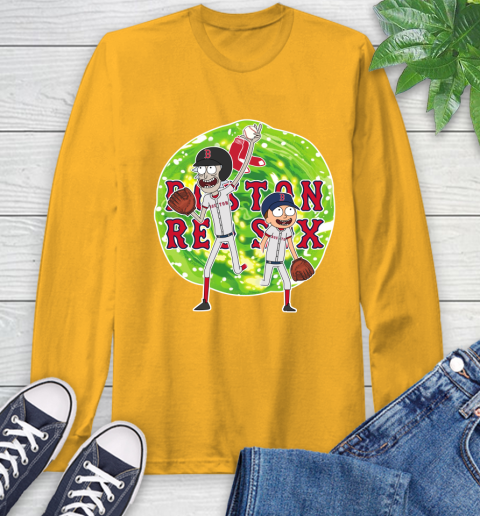 MLB Boston Red Sox Rick And Morty Baseball Sports Long Sleeve T-Shirt 3
