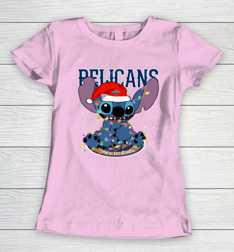 New Orleans Pelicans NBA noel stitch Basketball Christmas Women's T-Shirt 6