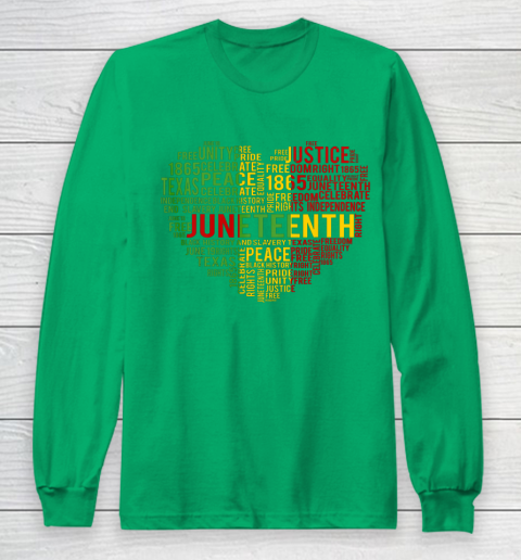 Juneteenth Heart Black History Afro American African Freedom Long Sleeve T-Shirt 4