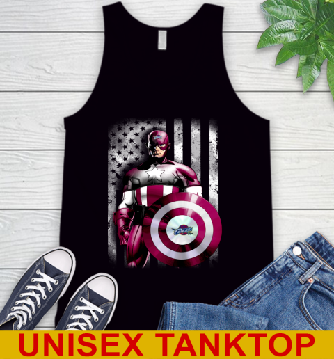 Cleveland Cavaliers NBA Basketball Captain America Marvel Avengers American Flag Shirt Tank Top