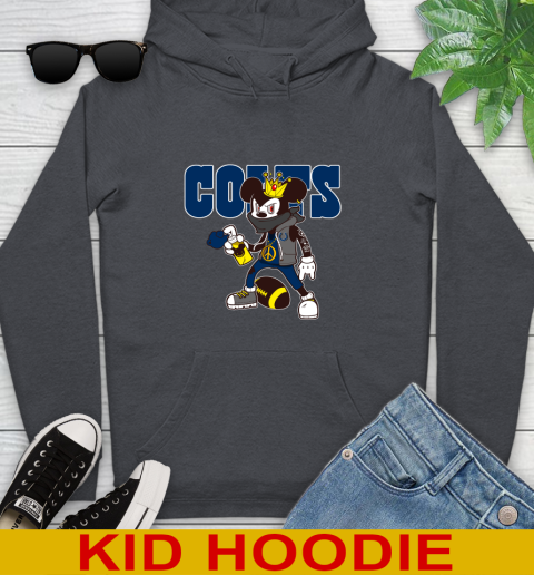 Indianapolis Colts NFL Football Mickey Peace Sign Sports Youth Hoodie 9