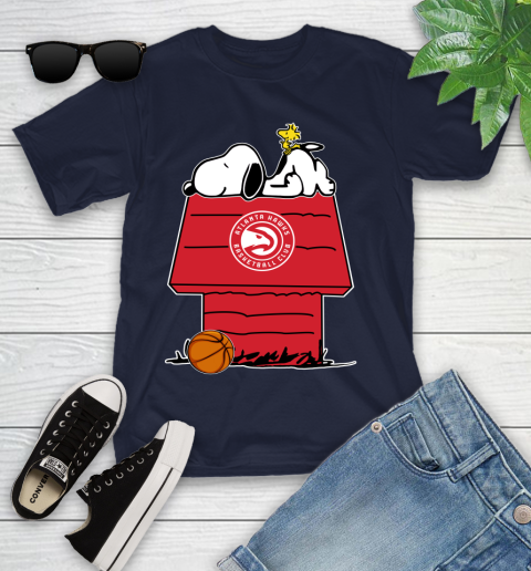 Atlanta Hawks NBA Basketball Snoopy Woodstock The Peanuts Movie Youth T-Shirt 3