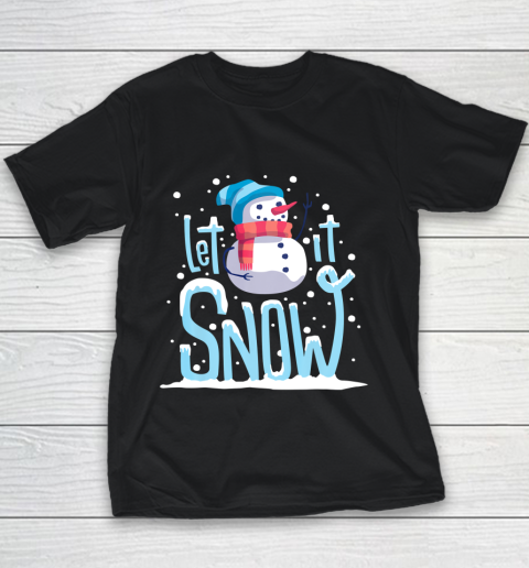 Christmas Snowman Let it Snow Youth T-Shirt