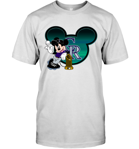 MLB Colorado Rockies The Commissioner's Trophy Mickey Mouse Disney Baseball T Shirt