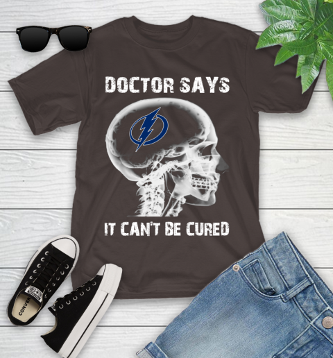 NHL Tampa Bay Lightning Hockey Skull It Can't Be Cured Shirt Youth T-Shirt 6