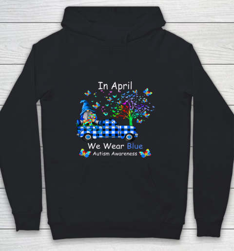 Gnomes In April We Wear Blue Autism Awareness Youth Hoodie