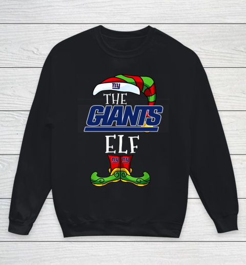New York Giants Christmas ELF Funny NFL Youth Sweatshirt