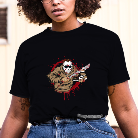 Air Jordan 1 NRG Gold Toe Matching Sneaker Tshirt Jason Voorhees Black and Gold Jordan Tshirt