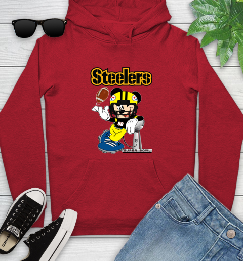 NFL Pittsburgh Steelers Mickey Mouse Disney Super Bowl Football T Shirt Youth Hoodie 11