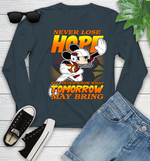 Atlanta Falcons NFL Football Mickey Disney Never Lose Hope (2) Youth Long Sleeve 9