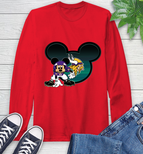 NFL Minnesota Vikings Mickey Mouse Disney Football T Shirt Long Sleeve T-Shirt 10