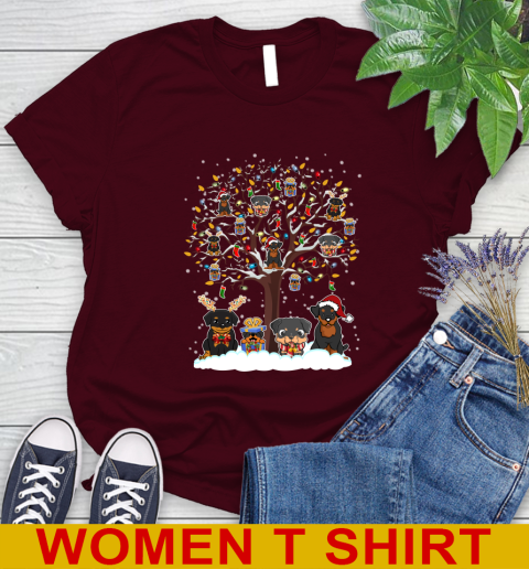 Rottweiler dog pet lover light christmas tree shirt 90