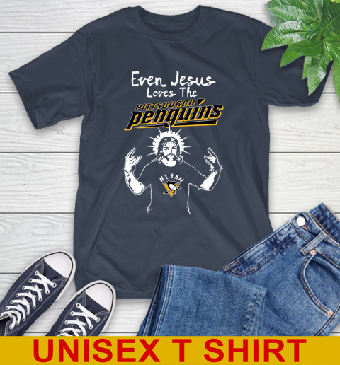 Pittsburgh Penguins NHL Hockey Even Jesus Loves The Penguins Shirt T-Shirt 3