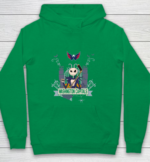 NHL Washington Capitals Hockey Jack Skellington Halloween Youth Hoodie 4