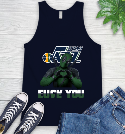 NBA Utah Jazz Deadpool Love You Fuck You Basketball Sports Tank Top 2
