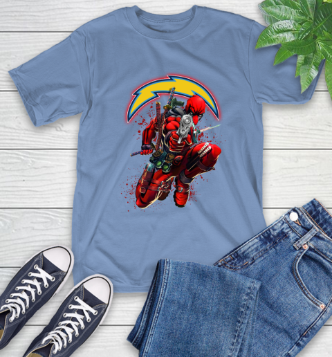 NFL Deadpool Marvel Comics Sports Football Los Angeles Chargers T-Shirt 11
