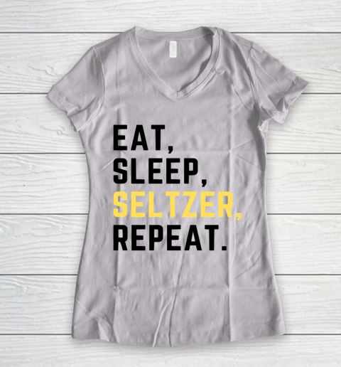Bud Light Seltzer  Eat Sleep Seltzer Repeat Women's V-Neck T-Shirt