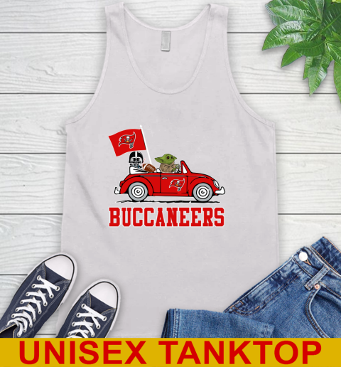 NFL Football Tampa Bay Buccaneers Darth Vader Baby Yoda Driving Star Wars Shirt Tank Top