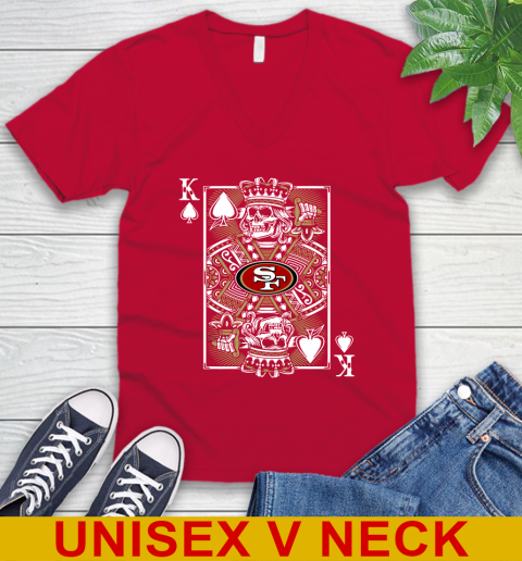 San Francisco 49ers NFL Football The King Of Spades Death Cards Shirt V-Neck T-Shirt 6