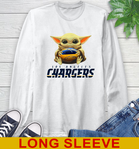 NFL Football Los Angeles Chargers Baby Yoda Star Wars Shirt Long Sleeve T-Shirt