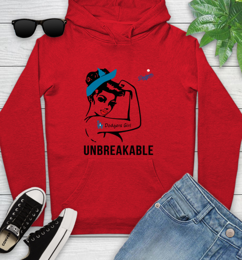 MLB Los Angeles Dodgers Girl Unbreakable Baseball Sports Youth Hoodie 7