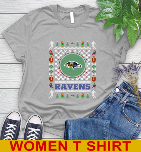 Baltimore Ravens Merry Christmas NFL Football Loyal Fan Women's T-Shirt 5
