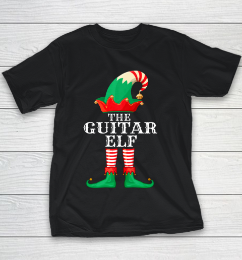 Guitar Elf Matching Family Group Christmas Party Pajama Youth T-Shirt