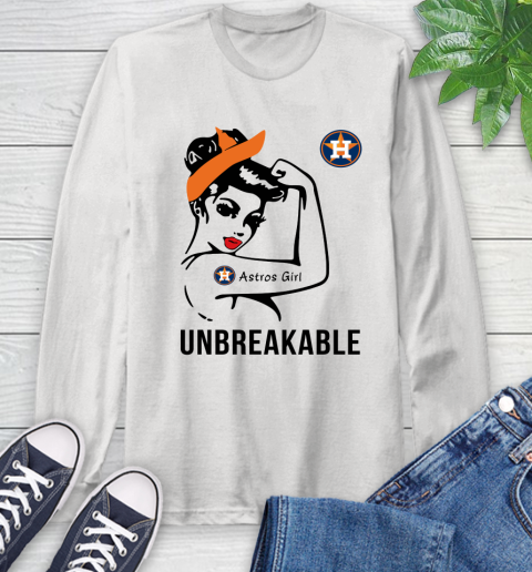 MLB Houston Astros Girl Unbreakable Baseball Sports Long Sleeve T-Shirt