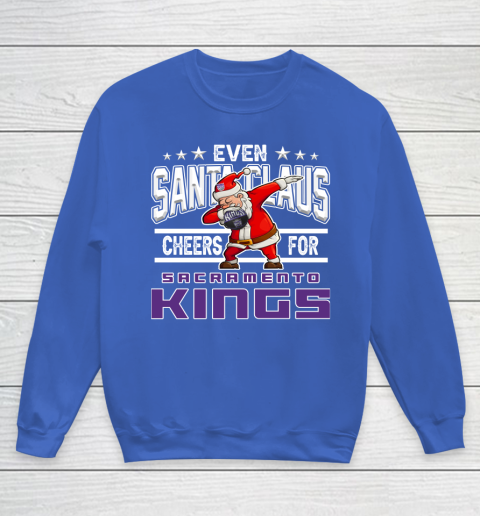 Sacramento Kings Even Santa Claus Cheers For Christmas NBA Youth Sweatshirt 6