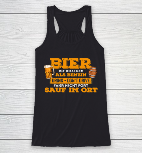 Beer Lover Funny Shirt Beer Cheaper Than Gasoline Drinking Alcohol Drinking Party Racerback Tank