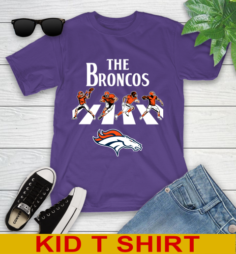 NFL Football Denver Broncos The Beatles Rock Band Shirt Youth T-Shirt 3