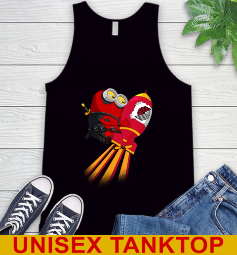 NBA Basketball Portland Trail Blazers Deadpool Minion Marvel Shirt Tank Top