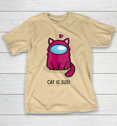 Among Us Game Shirt Cute Cat Astronaut Among me or us Nerdy Girl Gamer T-Shirt 5
