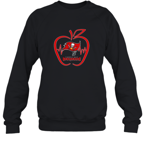 Apple Heartbeat Teacher Symbol Tampa Bay Buccaneers Sweatshirt
