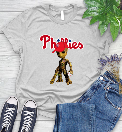 MLB Philadelphia Phillies Groot Guardians Of The Galaxy Baseball Women's T-Shirt