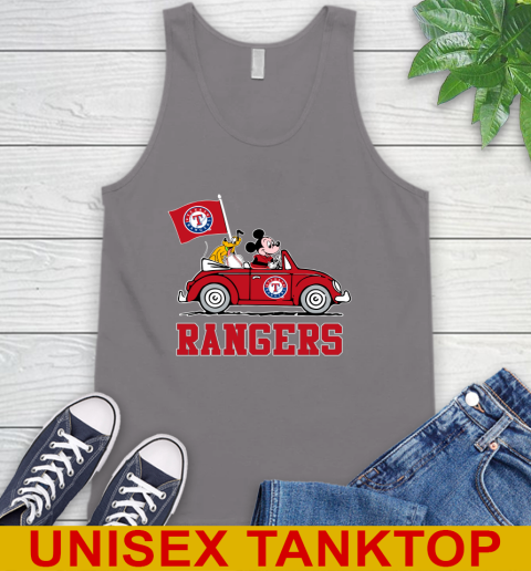MLB Baseball Texas Rangers Pluto Mickey Driving Disney Shirt Tank Top 7