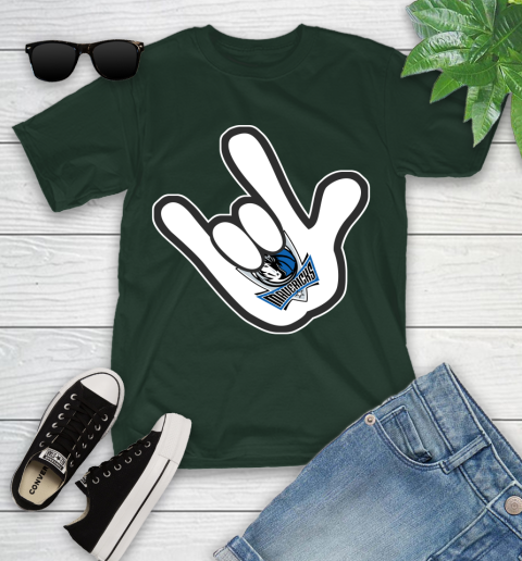 Dallas Mavericks NBA Basketball Mickey Rock Hand Disney Youth T-Shirt 5