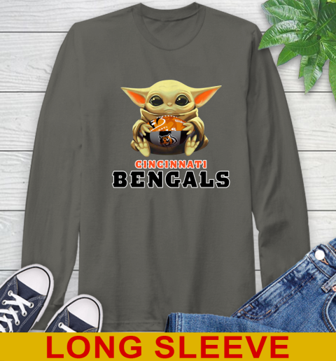 NFL Football Cincinnati Bengals Baby Yoda Star Wars Shirt Long Sleeve T-Shirt 8
