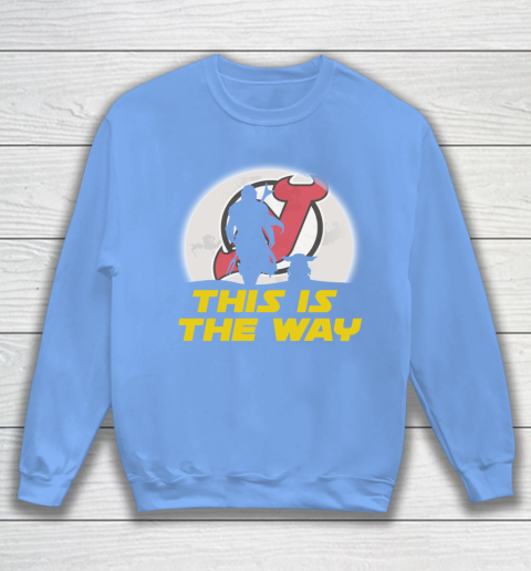 New Jersey Devils NHL Ice Hockey Star Wars Yoda And Mandalorian This Is The Way Sweatshirt 8