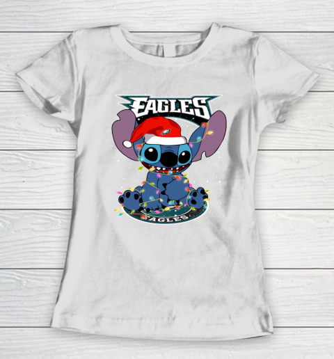 Philadelphia Eagles NFL Football noel stitch Christmas Women's T-Shirt