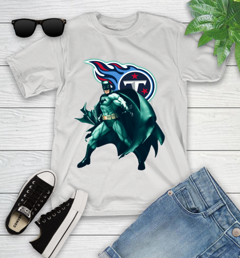 NFL Batman Football Sports Tennessee Titans Youth T-Shirt