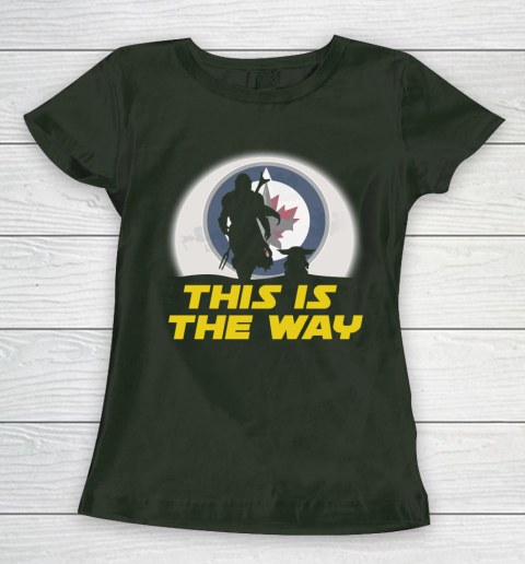 Winnipeg Jets NHL Ice Hockey Star Wars Yoda And Mandalorian This Is The Way Women's T-Shirt 4