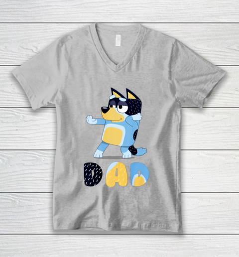 Bluey Dad for Daddy's on Father's Day Bandit Funny Gift V-Neck T-Shirt 3