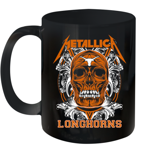 Skull Metallica Texas Longhorns Football Fish Ceramic Mug 11oz