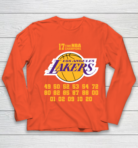 Los Angeles Lakers Finals Champions 17 Time Nba Champions Youth Long Sleeve 3