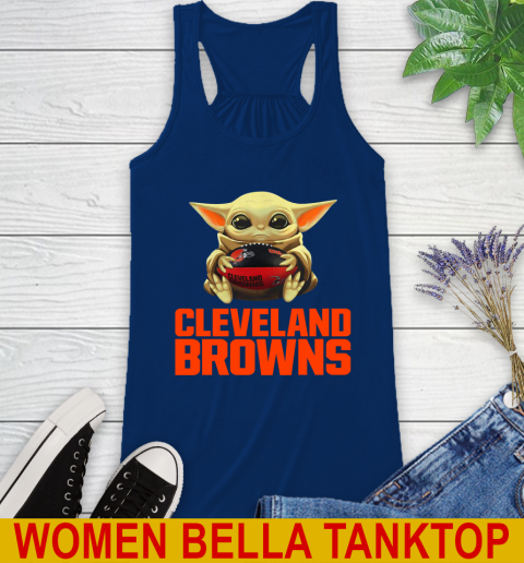 NFL Football Cleveland Browns Baby Yoda Star Wars Shirt Racerback Tank 9