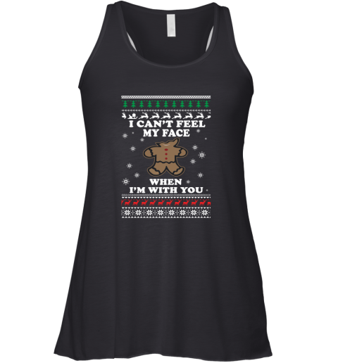 Gingerbread Christmas Sweater – I Can't Feel My Face Racerback Tank