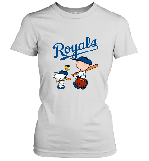 Kansas City Royalslet's Play Baseball Together Snoopy MLB Women's T-Shirt