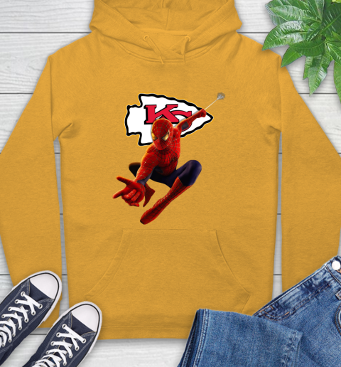NFL Spider Man Avengers Endgame Football Kansas City Chiefs Hoodie 3